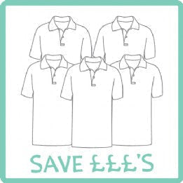 Ruskin Infant Academy 5 Polo Shirts with Logo Bundle